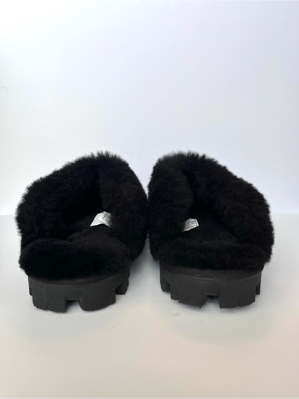 UGG Australia Coquette Shearling Collar Plush Slippers Black Women’s Size 7 - Picture 5 of 9
